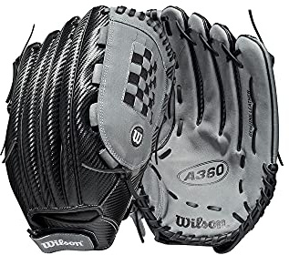 Wilson 2021 A360 SP14 14 Slowpitch Softball Glove - Right Hand Throw, Black/Grey
