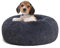HMTOPE Orthopädisches Hundebett rund Hundekissen Hundesofa Katzenbett Donut Kuscheliges Hundekorb Waschbar, 60 cm Ø, Dunkelgrau