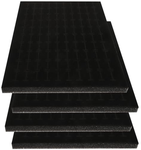 STOBAZA 4 Pezzi Cuscinetti Portagioie Spugna Nera, Organizer Gioielli, Vassoio Per Gioielli, Inserto Per Scatola Gioielli, Protezione Per Anelli, Orecchini, Bracciali, 28x18x1.2cm