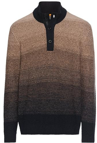 camel active Herren Troyer Pullover aus einem Baumwollmix Braun, Menswear-XL