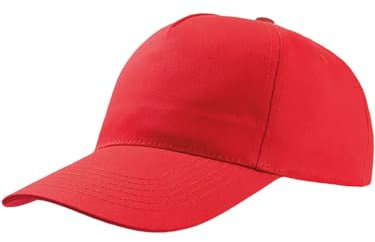 Cappellino per Bambini Stile Baseball con Visiera - Disponibile in Diversi Colori - Chiusura Regolabile, Cappello Estivo per Bambino e Bambina - Rosso