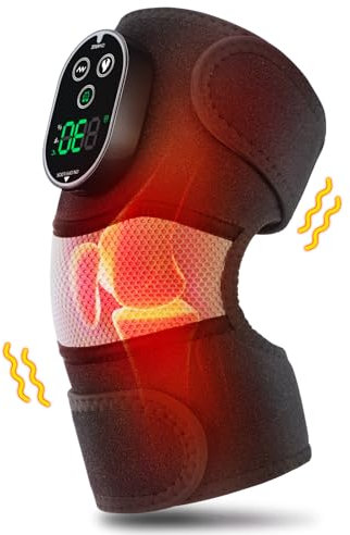 AFDEAL Cordless Heated Knee Support with Vibration for Knee Shoulder Elbow, Heated Massager for Relaxing Knee Shoulder Elbow, 3 Adjustable Intensity and 6 Heating Levels, 3 Timer Settings