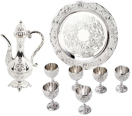 Baxnore Gobelet à calice vintage, verre à vin blanc argenté avec bouilloire, gobelet doré vintage, tasse à eau dorée, gobelet à liqueur en cuivre pour un usage quotidien