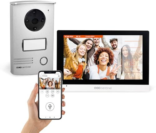 Scs Sentinel - Videocitofono Connesso - Visiodoor Wifi - Grandangolo 100° - Touch Screen da 7 Pollici - Ip55 - Memoria Interna 14 Mb ed Estensione Tramite Scheda Micro Sd