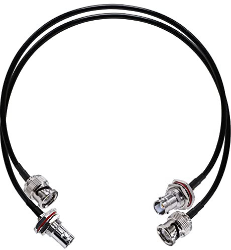TUOLNK BNC Jumper Cable RG58 BNC Male to BNC Female Bulkhead Low Loss 50 ohm CB Radio Coax Cable 20inch (50cm) Wifi Antenna Extension Cable for HAM Radio Antenna Security CCTV System 2 Pack