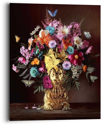 REINDERS Wandbild, Blumenlöwe, Wohnzimmer, MDF, 50 x 40