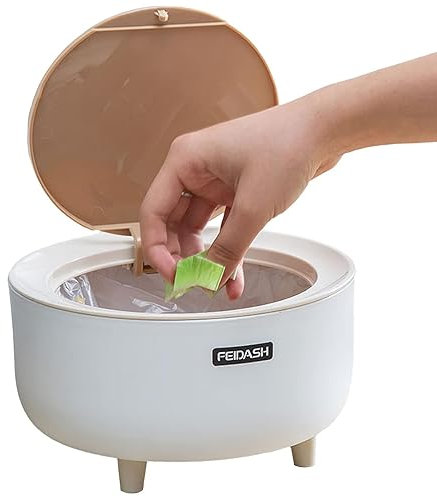 Xusxes Bote De Basura De Escritorio,Mini Papelera De Plástico,Cubo De Basura De Baño Para Desechos Cosméticos,Práctico Contenedor De Residuos De Plástico De 2 Litros De Capacidad