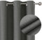 Joydeco 100% Grey Blackout Curtains Bedroom 90 Inch Drop, Faux Linen Soft Textured Thermal Insulated Eyelet Curtains with Coating Back Layer for Light Blocking Noise Reducing, W66 x L90-2 Panels
