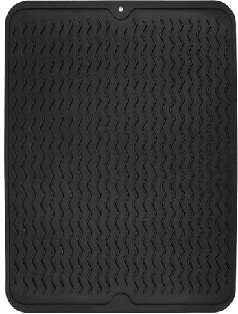 Abtropfmatte aus Silikon(40x30) , Geschirrablaufmatte, Abtropfmatte geschirr,Kunststoffprodukte, für Teller und Schalen geeignete Spülbeckenmatte, superfeines Faser-Wasseraufnahme-abtropfmatte spüle