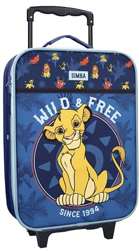 Vadobag Simba König der Löwen Trolley Koffer 12 L Kinder Jungen Mädchen Kinderkoffer Trolly Handgepäck Kindertrolley Innenmaße: 40x30x10 cm
