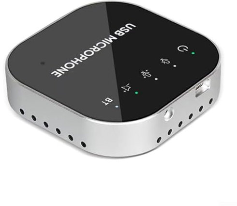 EasyByMall Altavoz de conferencia, micrófono de conferencia USB de escritorio, altavoz integrado para computadora portátil, 102 x 102 x 21 mm, Plug and Play