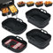 Alyvisun Moule Silicone Air Fryer, 4 Pièces Moules pour Friteuse à Air Réutilisable Plat Airfryer Accessoire Rectangulaire Ustensiles Panier pour Friteuse Air Chaud, Four, Microonde (Noir)