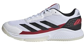 adidas Hombre Courtquick Mens Padel Shoes, Cloud White/Core Black/Lucid Red, 47 1/3 EU