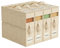 JWJK 4 Pack Bed Sheet Closet Organizers and Storage,Sturdy Foldable Storage Containers with Window and Label,Storage and Organization for Bedding Sheets,Duvet Covers,Blankets (Beige)
