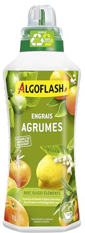 Algoflash Engrais Liquide Agrumes, Utilisable en Agriculture Biologique - 1 L, Marron