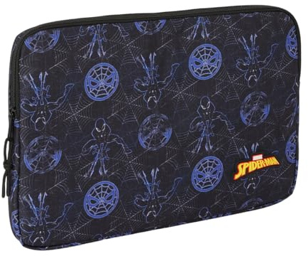 Safta SPIDERMAN ATTACK – Laptop Sleeve 15.6 Inches, Backpack, Ideal for Children of Different Ages, Comfortable and Versatile, Quality and Resistance, 39.5 x 3.5 x 27.5 cm, Black/White, M, Casual