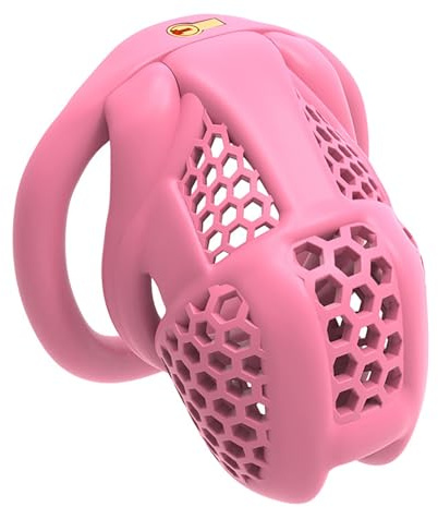 Sissy Chastity Cage Male Chastity Cage Small Chastity Devices BDSM Sex Flat Cock Cage for Sexual Adult (Small,Bent Ring)