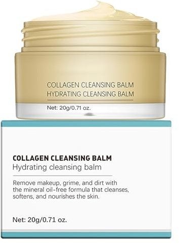 Collagen Cleansing Balm - Makeup Remover and Face Cleanser with Hydrating Oils, Vitamin E, and Shea Butter - Gentle Makeup Remover for All Skin Types