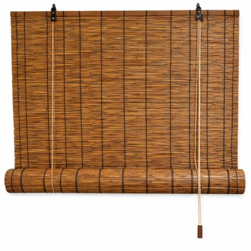 Acomoda Textil – Persiana Enrollable de Bambú Natural para Puertas y Ventanas Decorativa Marrón. Estor Ajustable de Ocultación para Exterior e Interior Protector de Fácil Instalación. (80x160 cm)