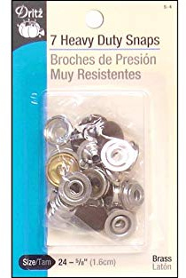 Dritz 5-4 Heavy Duty Snaps, Brown, Size 24 (5/8-Inch) 7-Sets