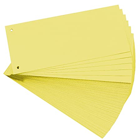 Paquet 100 fiches intercalaires horizontales unies perforees nature future - 105x240mm