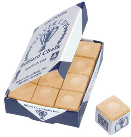 Silver Cup One Dozen Tan Pool Cue Chalk (FBA_CHS12 TAN)