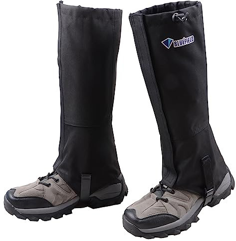 Azarxis Outdoor Gamaschen wasserdichte Wandergamaschen Atmungsaktive Beinschutz Gaiter Herren Damen Regengamaschen für Wandern Jagd Fahrrad (Schwarz, M)
