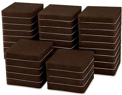 Filzada® 36x Almohadillas de Fieltro Adhesivo - 25 x 25 mm Cuadrados - Marrón - Patines de Muebles Profesionales de Fieltro con un Poder Adhesivo Ideal