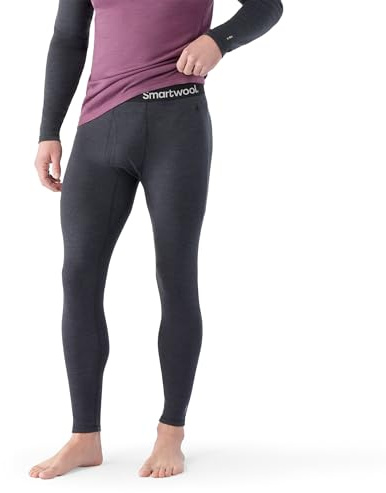 Smartwool Classic Baselayer Men's Thermal Leggings, Merino Wool Bottoms, Long Johns & Thermal Trousers, Running Tights & Ski Pants Base Layer, Breathable Natural Men's Clothing - Charcoal Heather, L