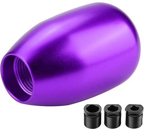 KIMISS Gear Shift Knob-Blue Gear Stick-Duokon Gear Knob, Car Gear Stick 5 Speed Metal Manual Gear Shift Knob Shifter Lever Stick with 3 Adapters 8/10/12mm(Purple)