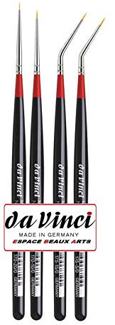 Da Vinci 1570 Serie170-175 Micro Nova- Aquarell-Pinsel-4er Set NOVA-Synthetik vegan .no., 5/0,10/0,15/0,20/0 Made in Germany