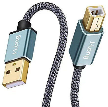 Printer Cable 10M, Nylon Braided USB Printer Cable USB 2.0 Type A Male to B Male Scanner Cord High Speed for Brother, HP, Canon, Lexmark,Dell, Xerox, Samsung etc (10m/30ft)