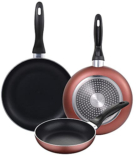 Juego de 3 sartenes de Ø16Ø20Ø24 aluminio prensado colección Paradise