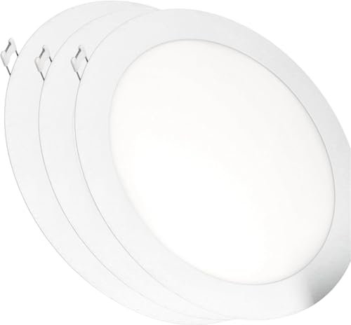 AntDau71-3 x Faretti Led da Incasso rotondo luce bianca Naturale 4200k led integrati luci ultrasottili soffitto illuminazione interno Lampada Plafoniera da Incasso Cartongesso (6 watt (11,5x11,5cm))