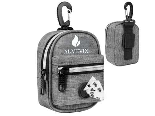 Hundekotbeutel Halter und Spender Mit Leine Clip und Gürtel - Tragbarer Halter (Grey)
