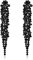 EVER FAITH Statement Ohrringe Strass Kristall Bankett lange Kronleuchter baumeln Ohrstecker für Damen Prom Hochzeit Braut Schwarz