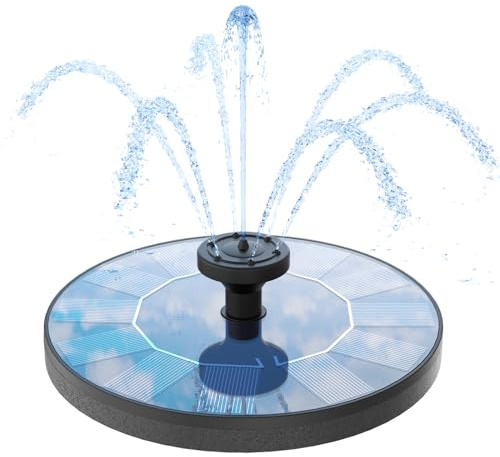 AMZtime Solar Fountain Novel Solar Water Fountain with 6 Nozzles Solar Powered Water Fountain Pump, Solar Water Feature for Outdoor Garden, Pond, Swimming Pool, and Bird Bath