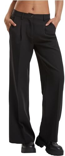 Urban Classics Tb6949-ladies Wide Leg Trousers Pantalon décontracté, Noir, 32 Femme
