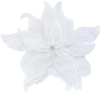 Broche de flores de tela de organza exagerado para mujeres y niñas grandes perlas corpiño abotonado alfileres de solapa delicados para boda, cumpleaños, vacaciones, accesorios de regalo, Metal