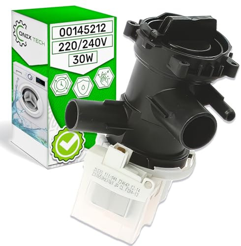 Laugenpumpe für Waschmaschine 30W mit Originalcode 00145212 145212 für Bosch für Siemens iQ100 iQ300 iQ500 Avantixx Extraklasse Classixx VarioPerfect - Garantie 5 Jahre - ONIX TECH
