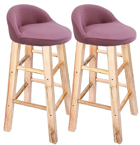 Curved Round Back Bar Stool Slipcovers，Bar Stool Cover Cushion With Round Backs And Arms，13 Indoor Bar Stools Slipcovers ，Counter Stool Cover With Low Arms Chair Protector for Counter Office Desk(Pin