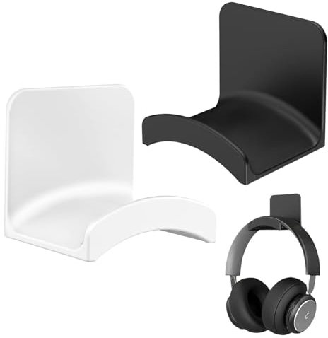 SoeUyd Lot de 2 supports universels pour écouteurs - Avec bande adhésive puissante - Pour plusieurs appareils, bureau, mur, table, casques de jeu
