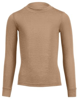 menique 100% Lana Merino Termica per Bambini, Maglietta a Maniche Lunghe, Indumento Tecnico, Traspirante, Camicia per Outdoor per Ragazzi e Ragazze, Trekking, Viaggi, Ciclismo, Sport, Sottocamicia