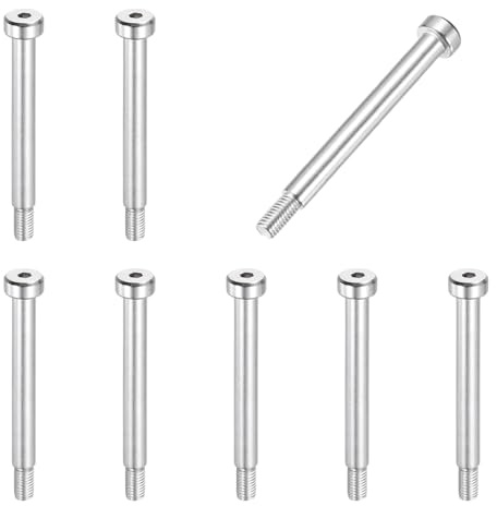 sourcing map Lot de 8 boulons à épaulement en acier inoxydable 304 de 6 mm de diamètre d'épaule de 45 mm de longueur d'épaule M5 x 0,8 à douille hexagonale pour machines de moulage par injection