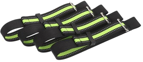 BESPORTBLE Correas de Freno para Esquí Ajustables Negras, 4 Unidades, Bandas de Retención Resistentes para Fijaciones de Esquí y Snowboard, Accesorio para Deportes de Invierno, Control