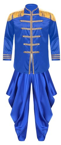 TiaoBug herr arabisk prins cosplay kostym kläder set långärmad militär jacka harembyxor bloomers vuxen karneval karneval kläder