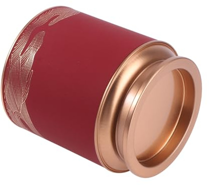 Kichvoe Caja de Té Redonda de Hojalata Grande Sellada Lata de Metal para Almacenamiento de Alimentos y Té Color Rojo Multiusos Ligera y Resistente Adecuado para Conservar y Snacks