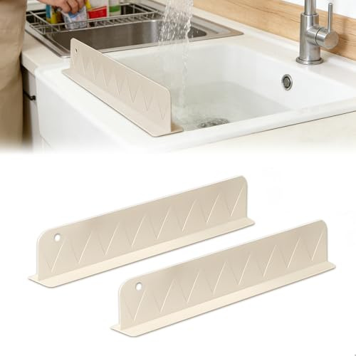 Paraschizzi Lavello Cucina, Paraschizzi Lavandino Cucina, Paraspruzzi Lavello Cucina Include Ventose, Adatto per Cucine, Bagni e Isole Cucina, per Evitare Schizzi d'Acqua dai Rubinetti, 2 Pezzi