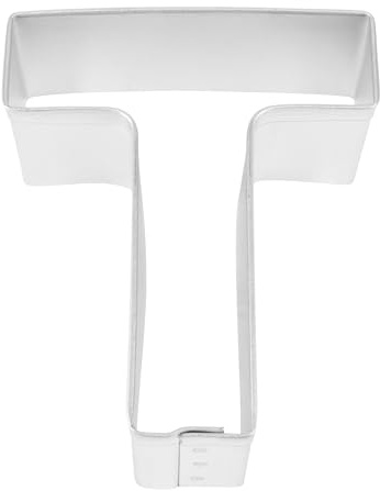 R&M Letter T Cookie Cutter in Durable, Economical, Tinplated Steel