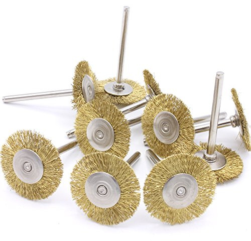10x Rundbürsten Messing Drahtbürste 25mm für Dremel Proxxon Mini Schleifer Multifunktionswerkzeug